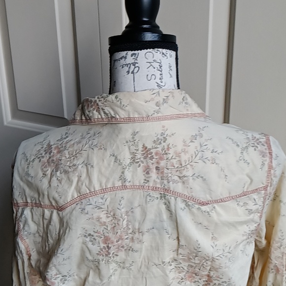 Y2K Arizona Jean Button Down Floral Western Shirt Cowgirl - L Juniors - Picture 15 of 16